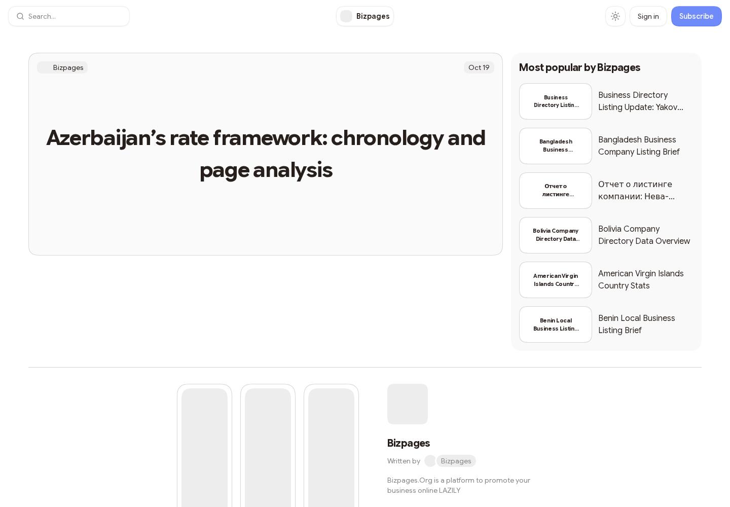 Screenshot of Bizpages on Paragraph homepage